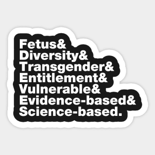 CDC Banned Words Helvetica Sticker